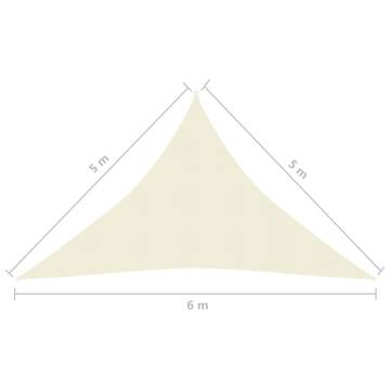 Sunshade Sail 160 g/m² Cream 5x5x6 m HDPE