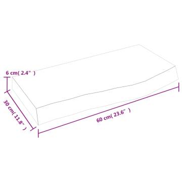 Bathroom Countertop 60x30x(2-6) cm Untreated Solid Wood