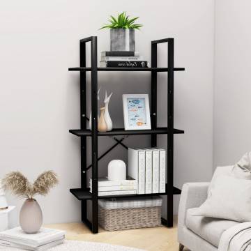 Storage Shelf Black 60x30x105 cm Engineered Wood