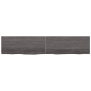 Bathroom Countertop Dark Brown 200x40x(2-4) cm Treated Solid Wood