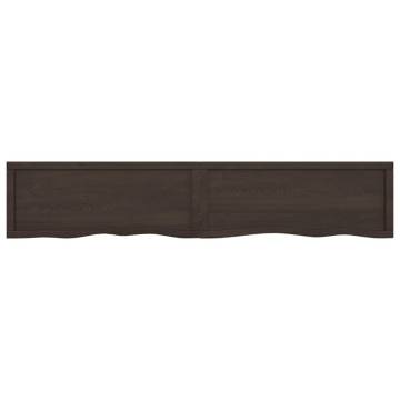 Bathroom Countertop Dark Brown 200x40x(2-4) cm Treated Solid Wood