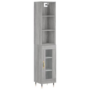 Highboard Grey Sonoma 34.5x34x180 cm Engineered Wood