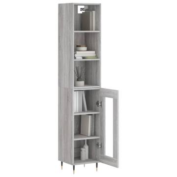 Highboard Grey Sonoma 34.5x34x180 cm Engineered Wood