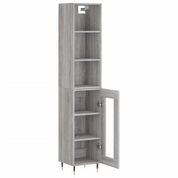 Highboard Grey Sonoma 34.5x34x180 cm Engineered Wood