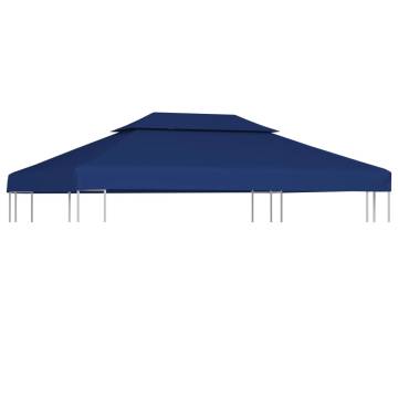 2-Tier Gazebo Top Cover 310 g/m² 4x3 m Blue