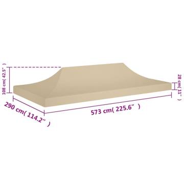 Party Tent Roof 6x3 m Beige 270 g/m²