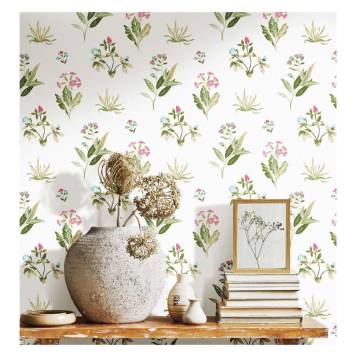 Noordwand Wallpaper Blooming Garden 6 Flowers and Plants White and Green