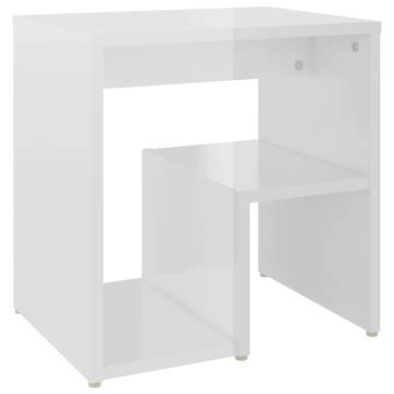 Bed Cabinets 2 pcs High Gloss White 40x30x40 cm Engineered Wood