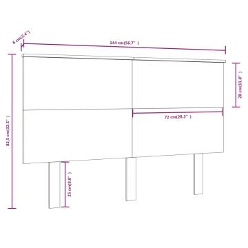 Bed Headboard Black 144x6x82.5 cm Solid Wood Pine