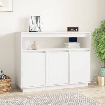 Sideboard White 104.5x34x80 cm Solid Wood Pine