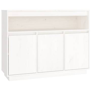 Sideboard White 104.5x34x80 cm Solid Wood Pine