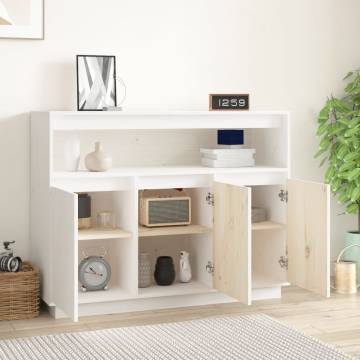 Sideboard White 104.5x34x80 cm Solid Wood Pine