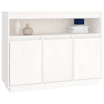 Sideboard White 104.5x34x80 cm Solid Wood Pine