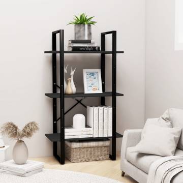 Storage Shelf Black 60x30x105 cm Solid Pine Wood