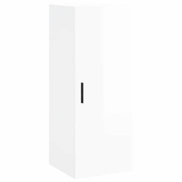 Wall Mounted Cabinet High Gloss White 34.5x34x90 cm