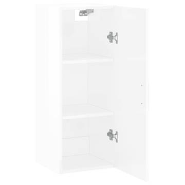 Wall Mounted Cabinet High Gloss White 34.5x34x90 cm