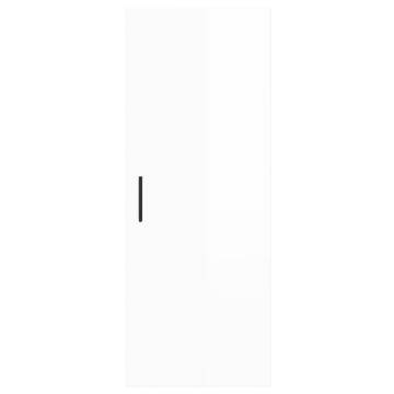 Wall Mounted Cabinet High Gloss White 34.5x34x90 cm