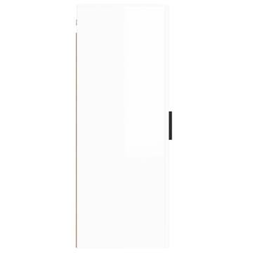 Wall Mounted Cabinet High Gloss White 34.5x34x90 cm