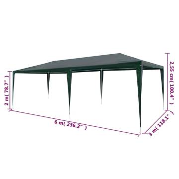 Party Tent 3x6 m PE Green