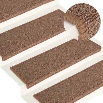 Carpet Stair Treads 15 pcs 65x21x4 cm Brown