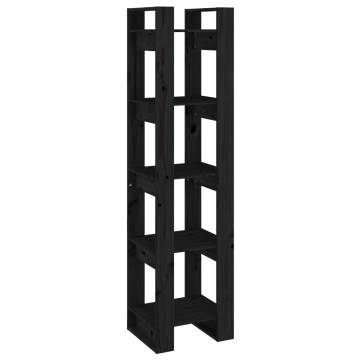 Book Cabinet/Room Divider Black 41x35x160 cm Solid Wood Pine