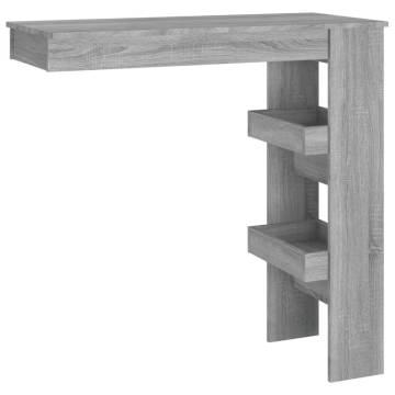 Wall Bar Table Grey Sonoma 102x45x103.5 cm Engineered Wood