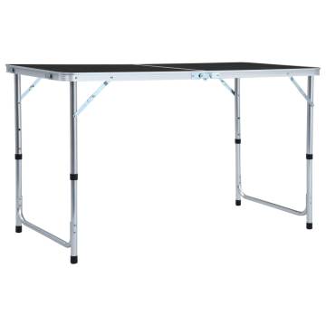 Foldable Camping Table Grey Aluminium 120x60 cm