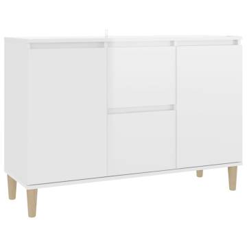 Sideboard High Gloss White 103.5x35x70 cm Engineered Wood