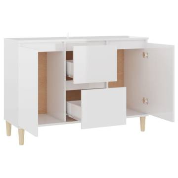 Sideboard High Gloss White 103.5x35x70 cm Engineered Wood