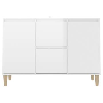 Sideboard High Gloss White 103.5x35x70 cm Engineered Wood