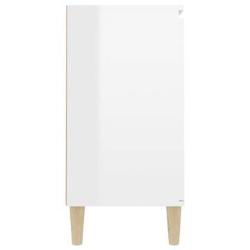 Sideboard High Gloss White 103.5x35x70 cm Engineered Wood