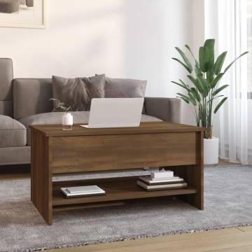 Coffee Table Brown Oak 80x50x40 cm Engineered Wood