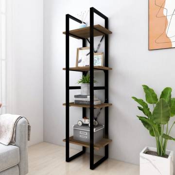 4-Tier Book Cabinet Brown Oak 40x30x140 cm Engineered Wood