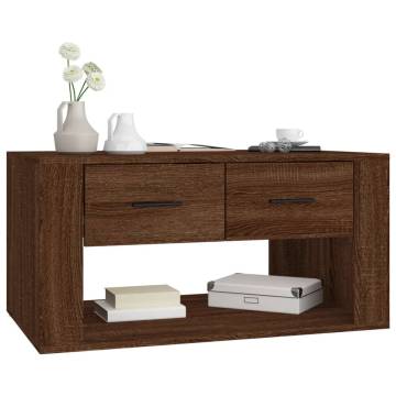 Coffee Table Brown Oak 80x50x40 cm Engineered Wood