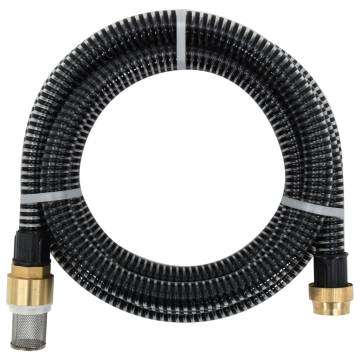 Suction Hose with Brass Connectors Black 1.1" 7 m PVC