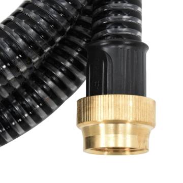 Suction Hose with Brass Connectors Black 1.1" 7 m PVC