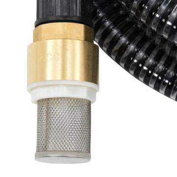 Suction Hose with Brass Connectors Black 1.1" 7 m PVC