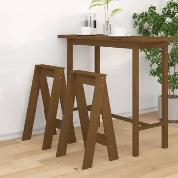 Stools 2 pcs Honey Brown 40x40x75 cm Solid Wood Pine