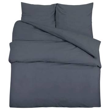 Duvet Cover Set Anthracite 135x200 cm Cotton