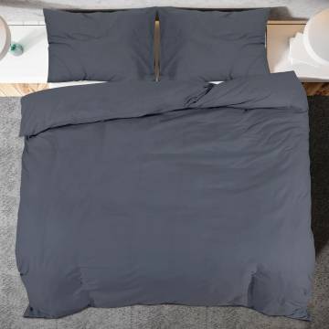 Duvet Cover Set Anthracite 135x200 cm Cotton