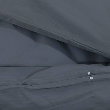 Duvet Cover Set Anthracite 135x200 cm Cotton