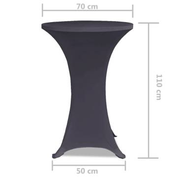 Stretch Table Cover 2 pcs 70 cm Anthracite