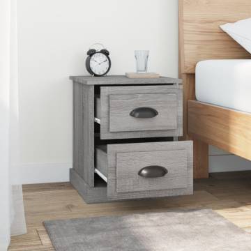 Bedside Cabinet Grey Sonoma 39x39x47.5 cm Engineered Wood