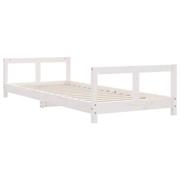 Kids Bed Frame White 80x200 cm Solid Wood Pine