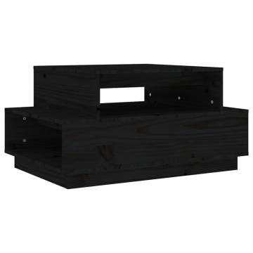 Coffee Table Black 80x55x40.5 cm Solid Wood Pine