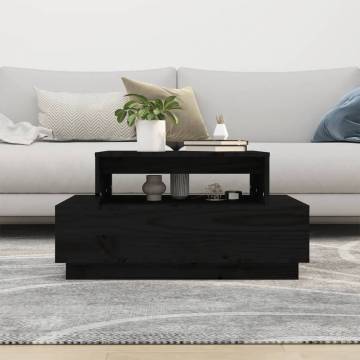 Coffee Table Black 80x55x40.5 cm Solid Wood Pine