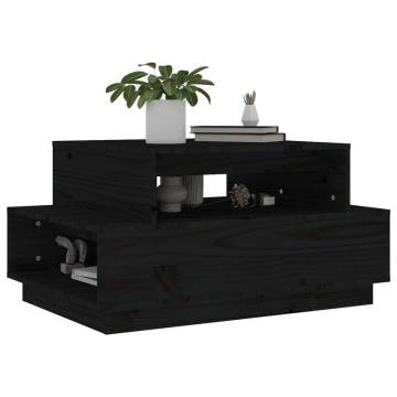 Coffee Table Black 80x55x40.5 cm Solid Wood Pine