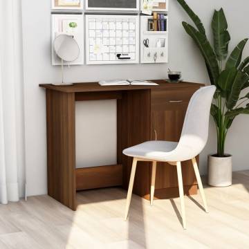 Desk Brown Oak 100x50x76 cm Engineered Wood