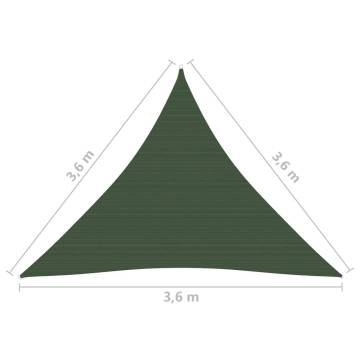 Sunshade Sail 160 g/m² Dark Green 3.6x3.6x3.6 m HDPE