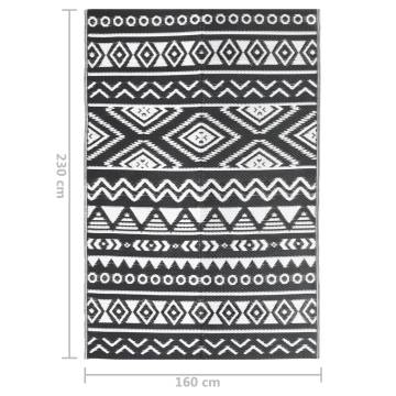 Outdoor Rug Black 160x230 cm PP